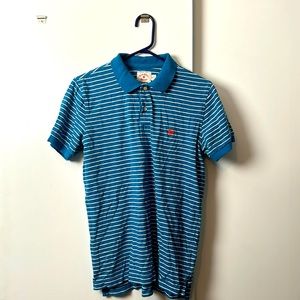 BROOKS BROTHERS Blue & White Striped Polo